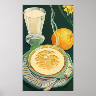 Poster Aliments santé vintages, Boissons, Petit-déjeuner 