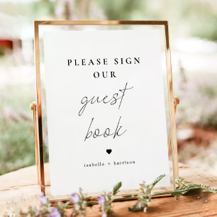 Poster ALINA Elegant Miniamlist Signer Notre Livre D'Invi
