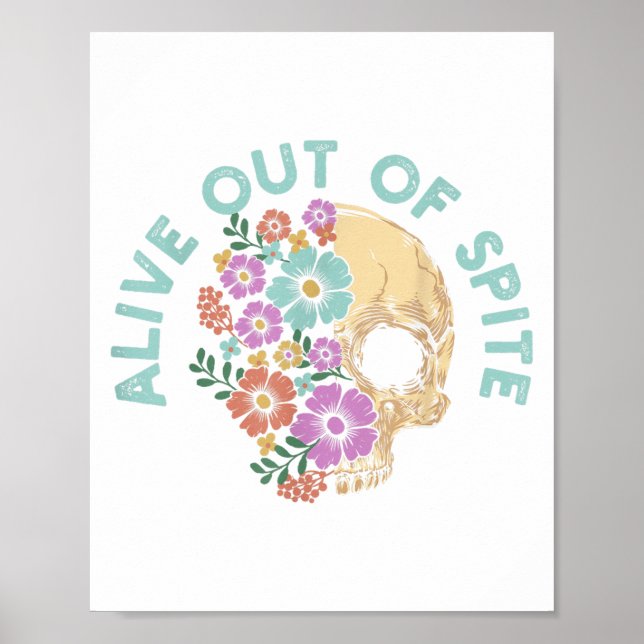 Poster Alive Out Of Ste Skull Quote  (Devant)