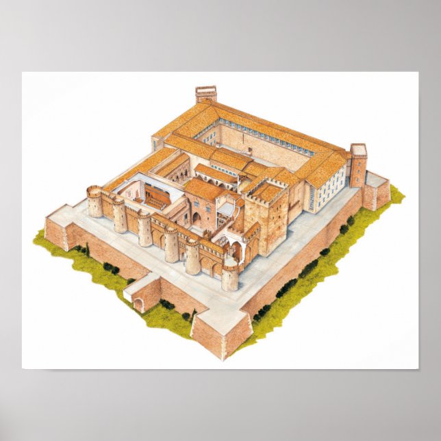 Poster Aljaferia. Saragosse Espagne. Palais islamique (Devant)