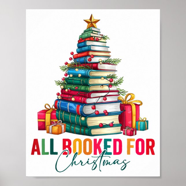 Poster All Booked For Christmas Xmas Tree Teacher Holiday (Devant)