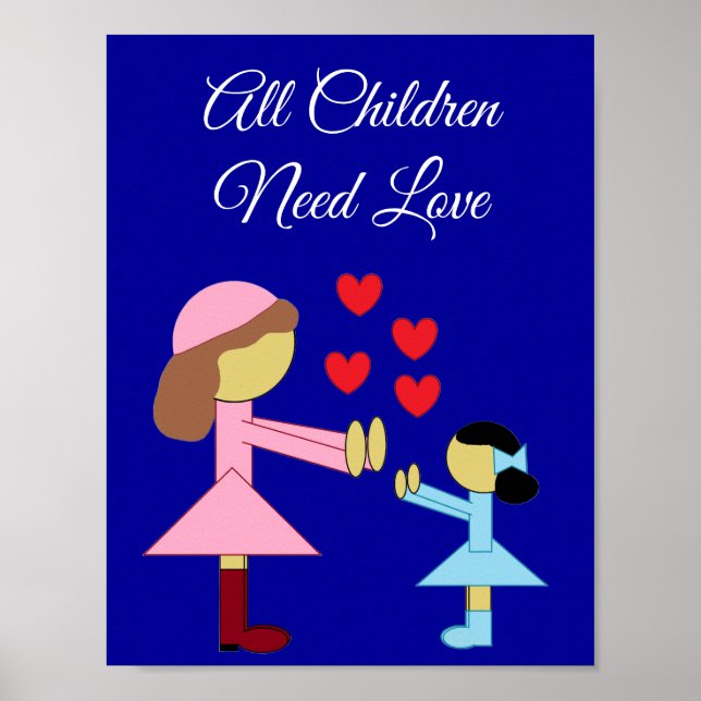 Poster All Children Need Love: Dark Blue (Devant)