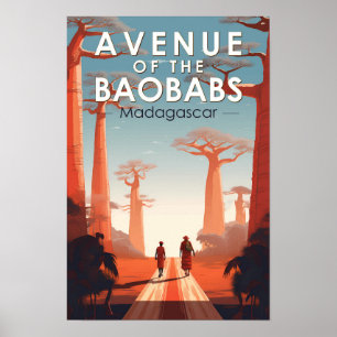 Poster Allée des Baobabs Madagascar Art Vintage