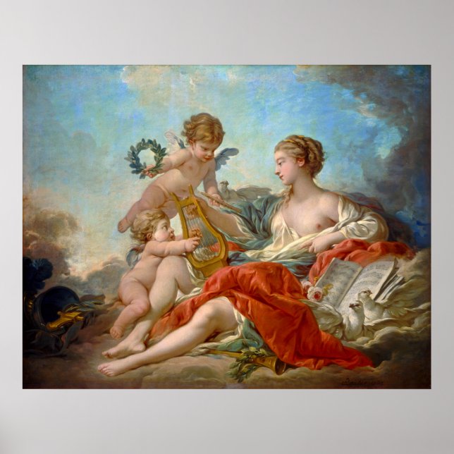 Poster Allégorie de la musique de François Boucher (Devant)