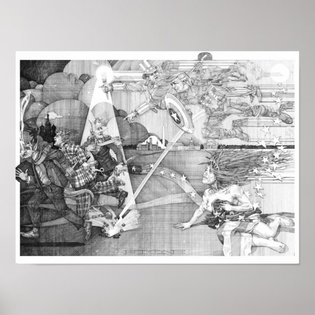 Poster Allégorie de la vengeance et de la justice de Devi (Devant)