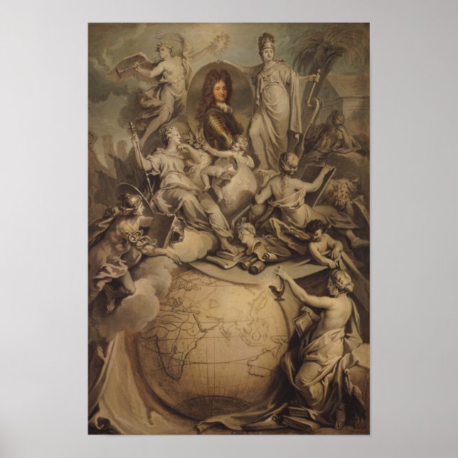 Poster Allégorie de Philippe II Duc d'Orléans, 1718 (Devant)