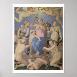 Poster Allégorie du Bonheur, c.1567 (huile sur cuivre)