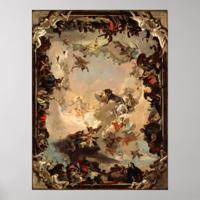 Poster Allégorie Tiepolo des Planètes et Continents (Devant)