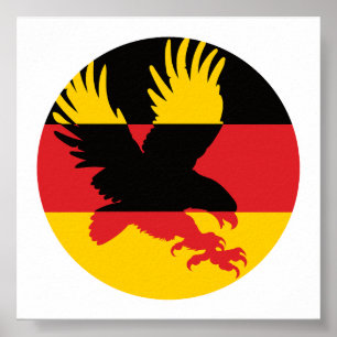 Poster Allemagne Golden Eagle Allemagne drapeau national 
