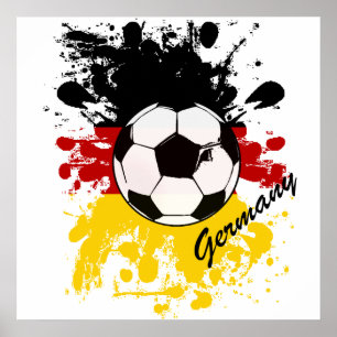 Poster Allemagne soccer ballon splash artwork sport fan