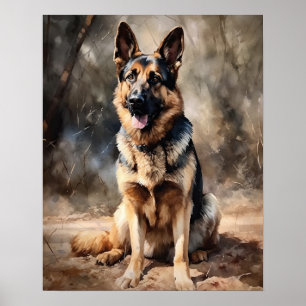 Poster allemand Shepherd Chien Art Imprimer Poster
