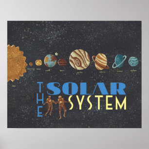 Poster Aller à l'affiche du système solaire spatial