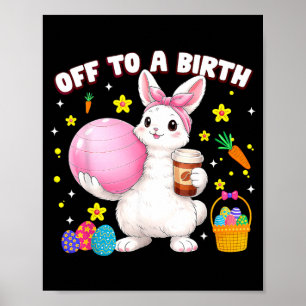 Poster Aller à une journée de Pâques de lapin de doula de