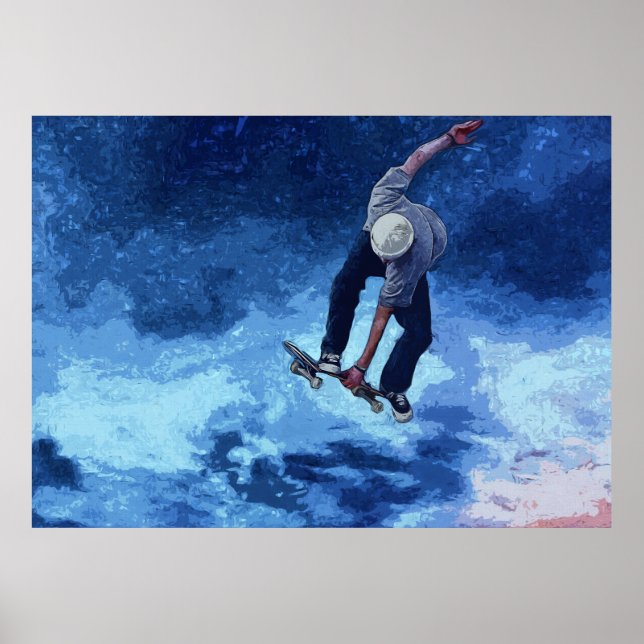 Poster Aller Au Ski - Skateboarder (Devant)