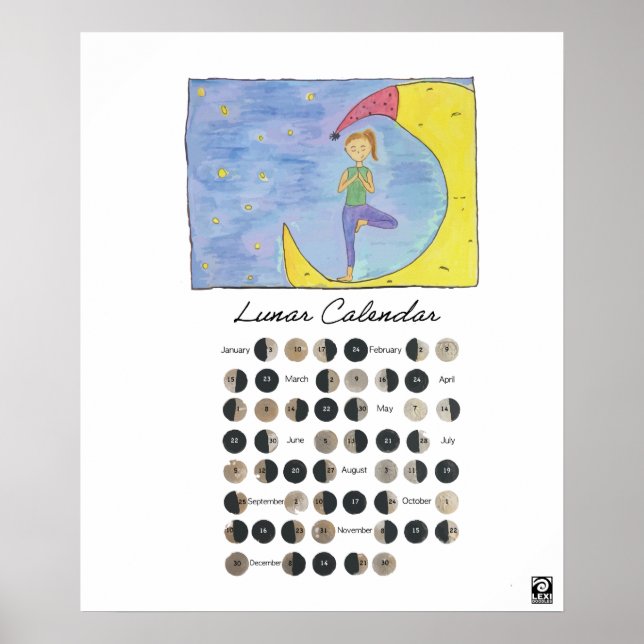 Poster Aller avec l'affiche de la lune (Devant)