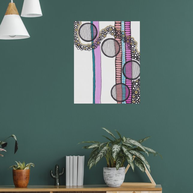 Poster Aller avec le flux, doodle d'art original (Salon 1)