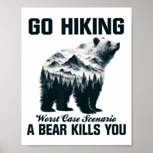 Poster Aller en randonnée, pire scénario : un ours vous t