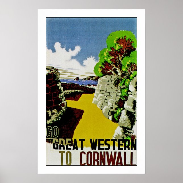 Poster Aller Great Western à Cornwall (Devant)