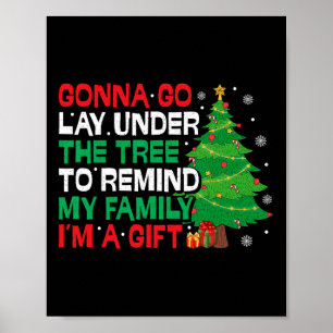 Poster Aller s'allonger sous l'arbre drôle de Noël en fam