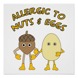 Poster Allergique aux noix et aux oeufs