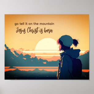 Poster Allez le dire sur la montagne Jésus Christ est né