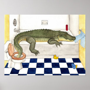 Poster Alligator de baignoire