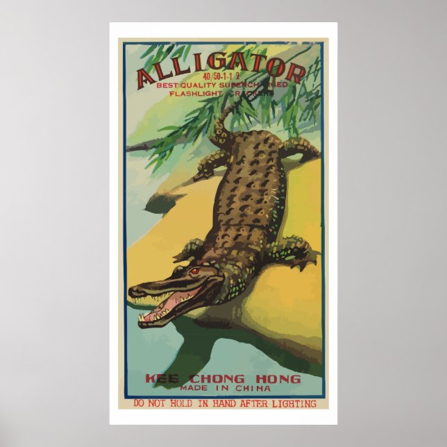 Poster Alligator (péteur chinois Vintage) (Devant)