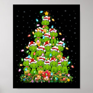 Poster Alligator Xmas Tree Lighting Père Noël Alligator C