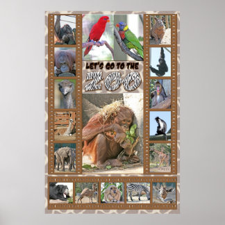 Poster Allons au zoo