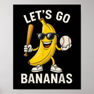 Poster Allons Banana Retro Garçons Enfants Hommes Jeunes