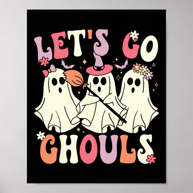 Poster Allons Gouls Halloween Ghost Costume Retro Groo (Devant)