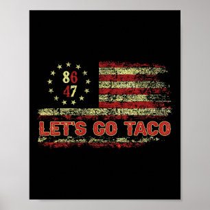 Poster Allons manger un Taco 8647 Drapeau américain 86 47