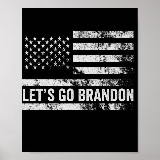 Poster Allons voir Brandon Funny Patriotic American Flag (Devant)