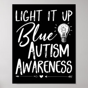 Poster Allumer L'Autisme Bleu Je Porte Le Bleu Pour L'Aut