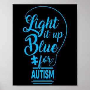 Poster Allumez-le bleu Sensibilisation sur l'autisme Cade