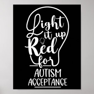 Poster Allumez-Le En Rouge Pour Accepter La Sensibilisati