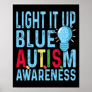 Poster Allumez-le Sensibilisation sur l'autisme Bleue Hom