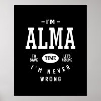 Alma Nom personnalisé Anniversaire