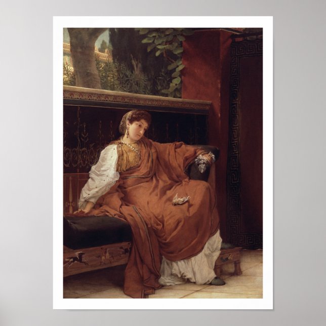 Poster Alma-Tadema | Lesbia pleut sur un moineau (Devant)