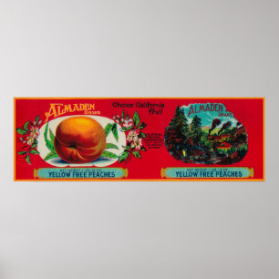 Poster Almaden Peach Étiquette