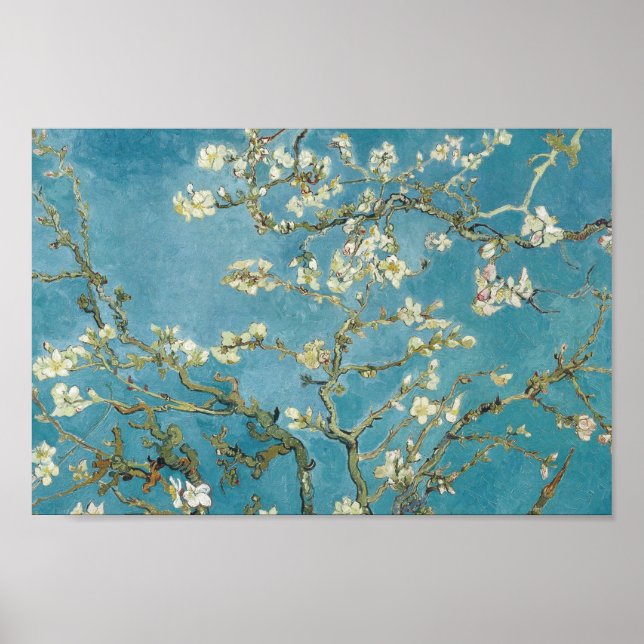 Poster Almond Blossom par Vincent van Gogh (Devant)
