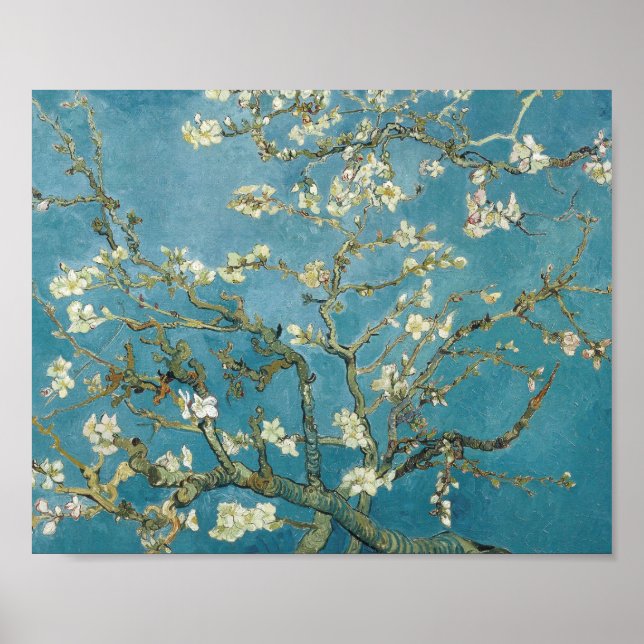 Poster Almond Blossom par Vincent Van Gogh (Devant)