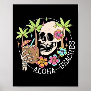 Poster Aloha Beachs Skeleton Summer Vacances Hawaii Famil