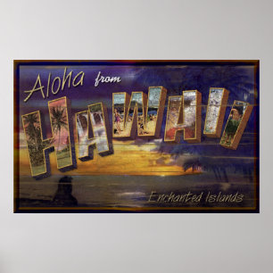 Poster Aloha du signe de cru d'Hawaï