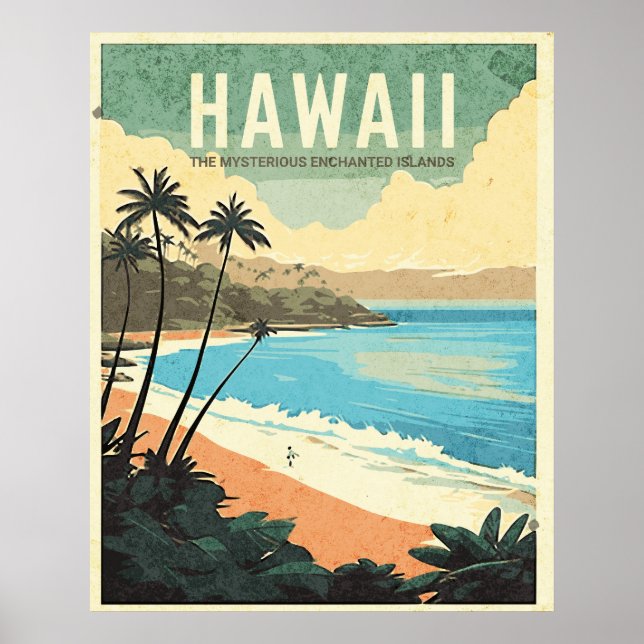 Poster Aloha du Vintage voyage Hawaii (Devant)