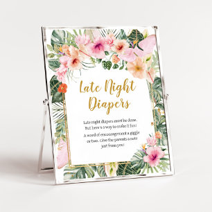 Poster Aloha floral tropical Diapeurs de nuit tardifs