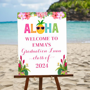 Poster Aloha Graduation Luau Classe De 2024 Bienvenue