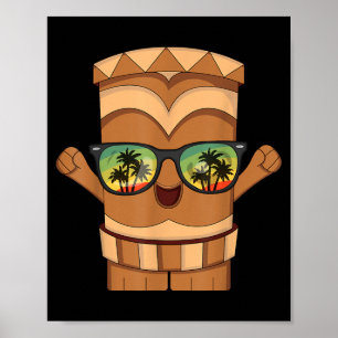 Poster Aloha Hawaï Tiki Vacances Hawaïennes Été Plage
