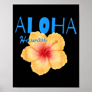 Poster Aloha hawaii fleur tropicale plage vacances d'été