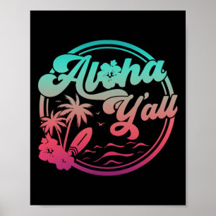 Poster Aloha Hawaii Palmier Tropical Île Hawaïenne Be